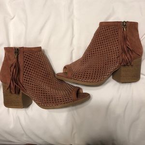 Open toe booties